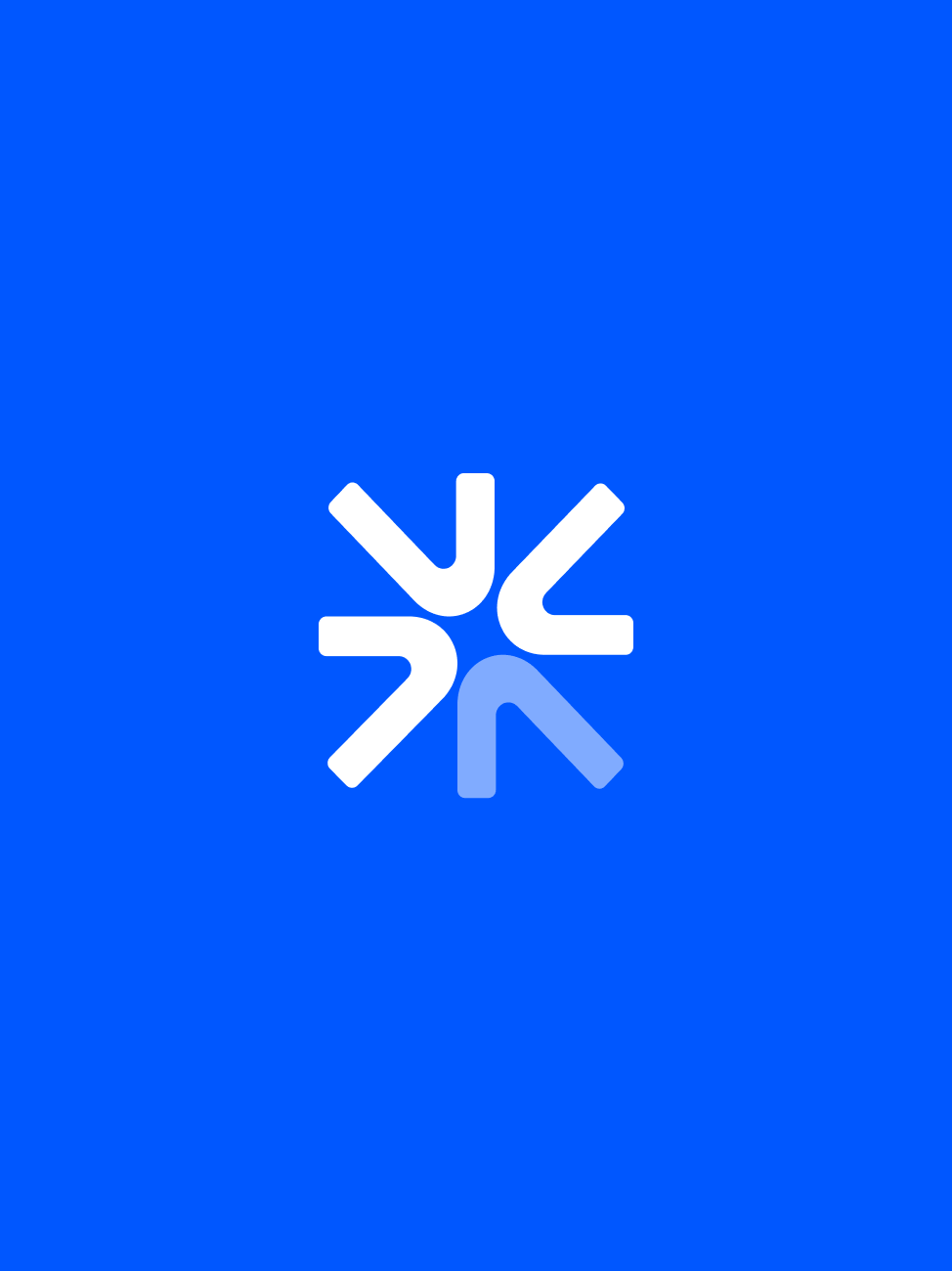 Les Stations - Monogramme du logo sur fond bleu