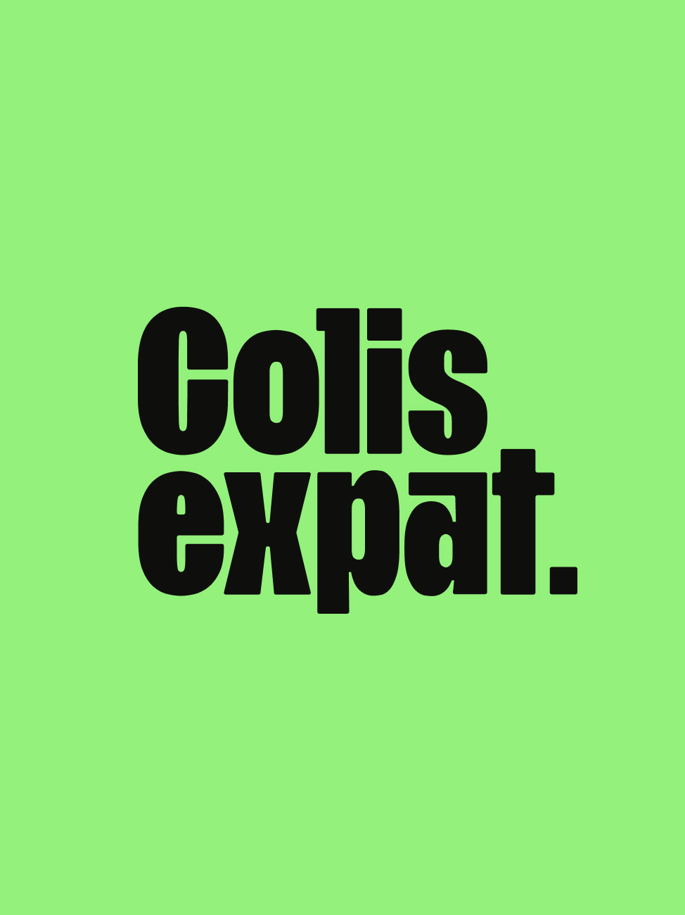Colis Expat - Logo noir sur fond vert